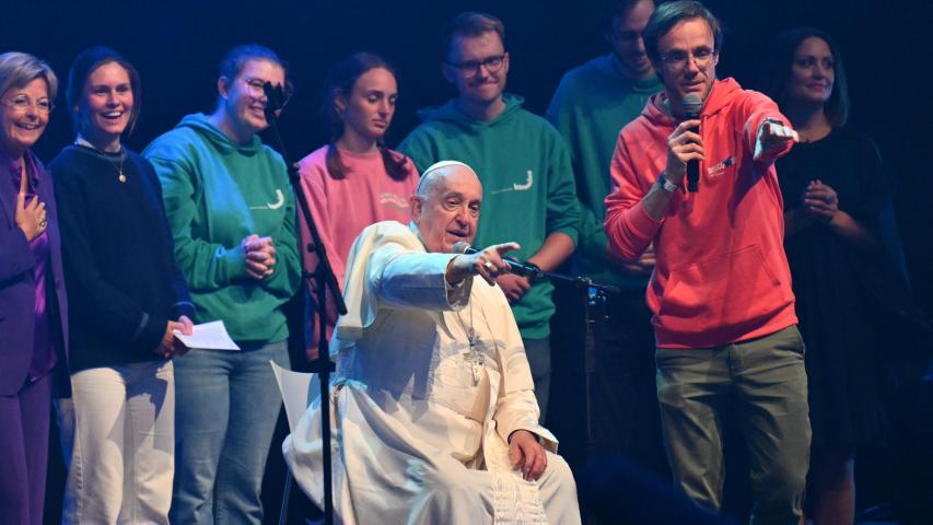 El Papa Francisco en el Hope Happening, un evento religioso para jóvenes celebrado con motivo de su visita, en la Expo de Bruselas en Laeken.