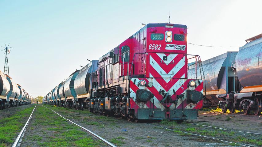 Buenos Aires, Argentina - May 05 2014: Train locomotive General Motors GR-12 working for the Expreso Pampeano in Buenos Aires Province.