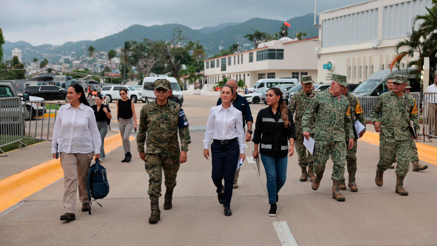 La presidenta Claudia Sheinbaum visitó Guerrero para realizar un recorrido en las zonas afectadas tras el paso del huracán John.