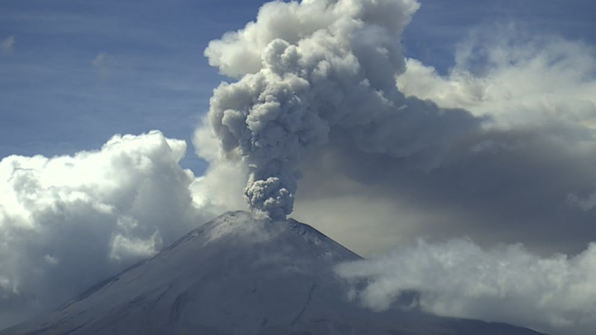 Actividad del volcán Popocatépetl.