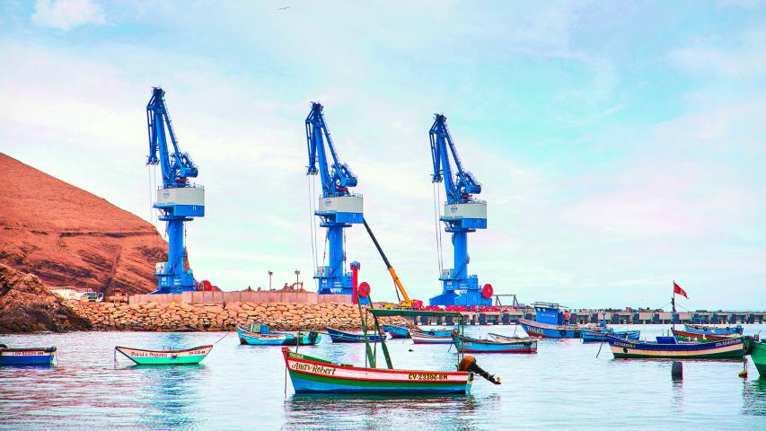 Chancay, Lima. Peru, September 20 2024: Chancay Mega seaport. Located in Peru, under construction, future maritime hub of South America. Chancay Lima, Peru.