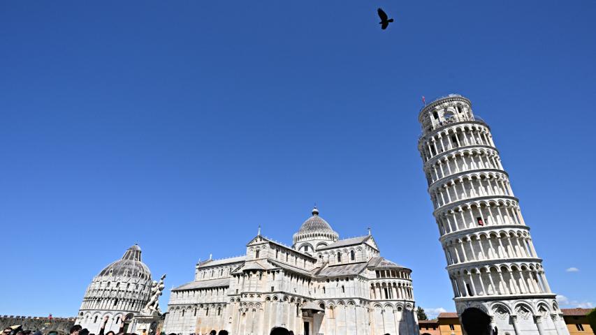 Baptisterio, el Duomo y la Torre de Pisa, en la Piazza dei Miracoli