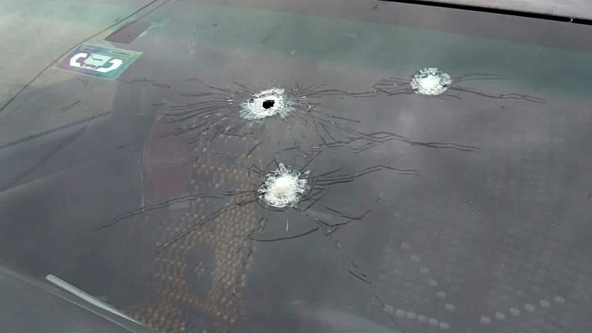 This handout picture released by Radio Kawsachun Coca (RKC) shows what it said are bullet impacts on a pickup truck in which former Bolivian President Evo Morales was traveling in Cochabamba, Bolivia, on October 27, 2024. - Former Bolivian president Evo Morales said gunmen fired a hail of bullets at his car Sunday as he traveled to a radio interview in the central city of Cochabamba, wounding his driver. (Photo by Handout / Kawsachun Coca / AFP) / RESTRICTED TO EDITORIAL USE - MANDATORY CREDIT "AFP PHOTO / RADIO KAWSACHUN COCA" - NO MARKETING NO ADVERTISING CAMPAIGNS - DISTRIBUTED AS A SERVICE TO CLIENTS