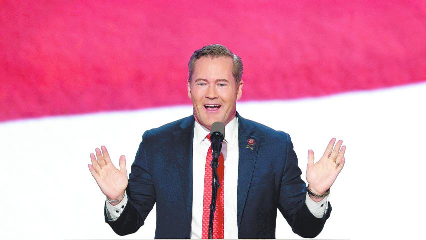 Michael Waltz durante su participación en el tercer día de la Convención Nacional de Republicanos en Wisconsin el pasado 17 de julio. Foto: Reuters