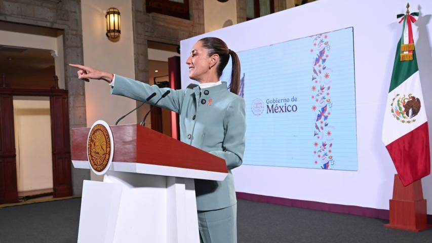 Claudia Sheinbaum Pardo, durante su conferencia matutina del lunes 25 de noviembre de 2024. Foto: Presidencia de la República