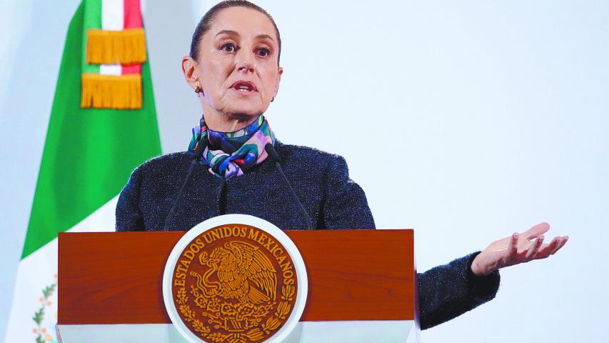 Claudia Sheinbaum, presidenta de México, dio detalles en Palacio Nacional sobre su llamada telefónica con Donald Trump.FOTO: GALO CAÑAS/CUARTOSCURO.COM