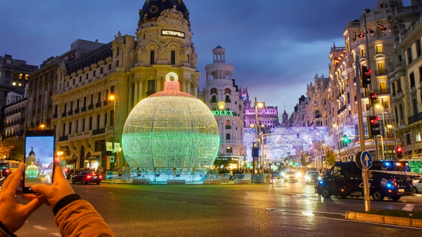 Foto: Iluminación navideña en Madrid.