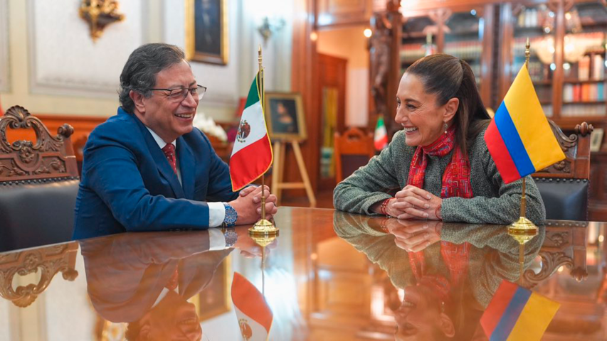 La presidenta Claudia Sheinbaum se reunió en Palacio Nacional con el presidente de Colombia, Gustavo Petro.