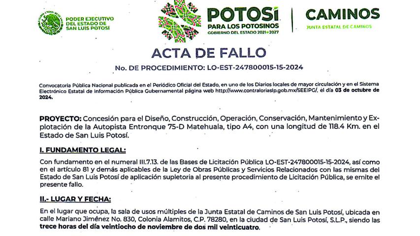 El fallo se dio a conocer el 28 de noviembre y después el Congreso local aprobó otorgar la concesión.