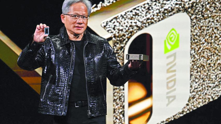 NVIDIA fue la empresa de las Siete Magníficas con el mejor desempeño en el 2024.  (Photo by Patrick T. Fallon / AFP)