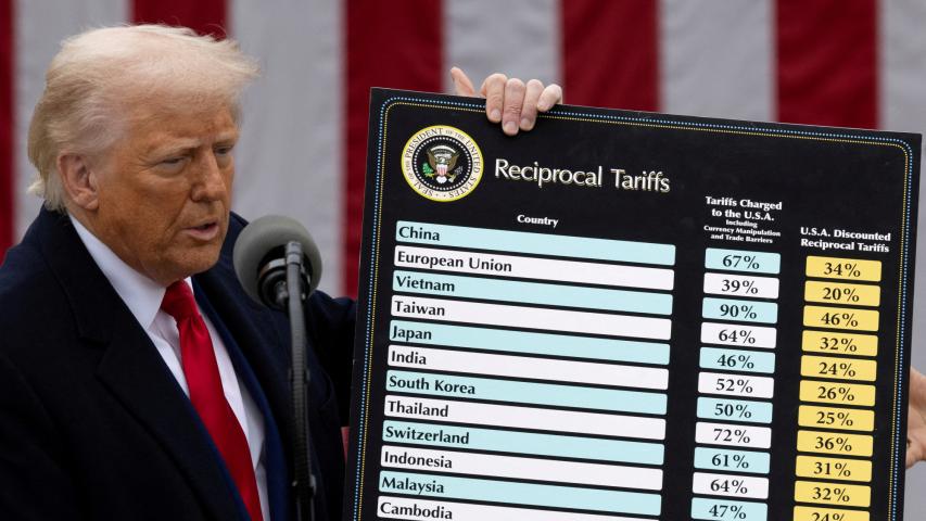 El presidente de Estados Unidos, Donald Trump, pronuncia aranceles recíprocos.