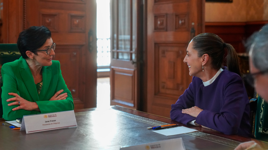 La presidenta Claudia Sheinbaum recibió a la CEO de Citigroup en Palacio Nacional.