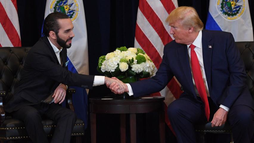 Los presidentes de El Salvador, Nayib Bukele, y de Estados Unidos, Donald Trump.