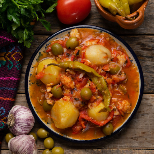 Bacalao a la vizcaína.