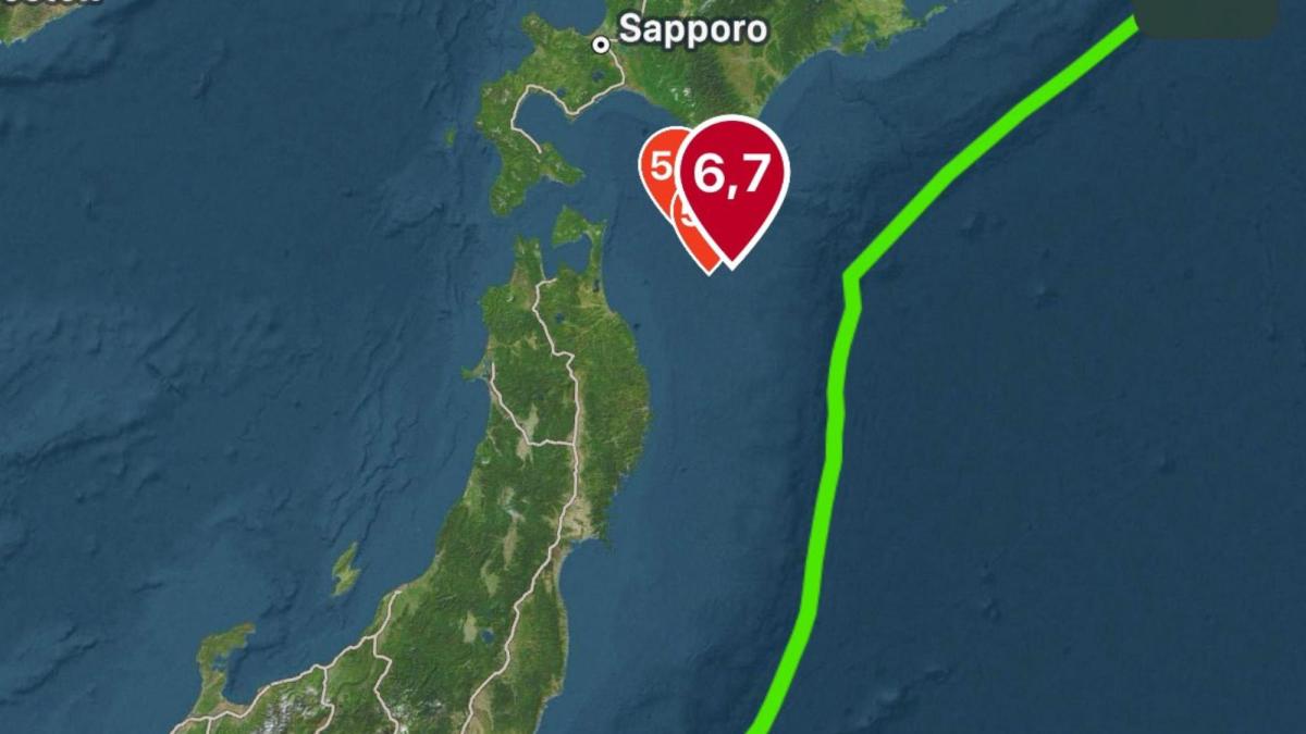 Japón reporta sismo magnitud 6.7; emite alerta de tsunami para su costa norte