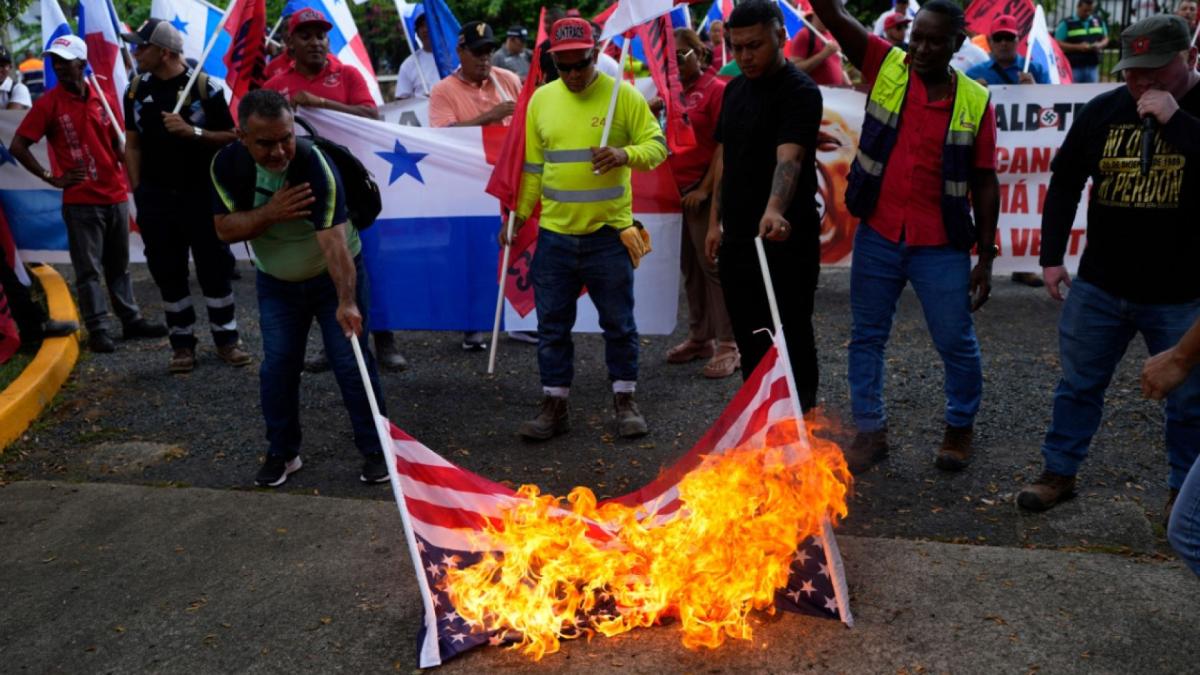 United States flags burned in Panama in rejection of Trump