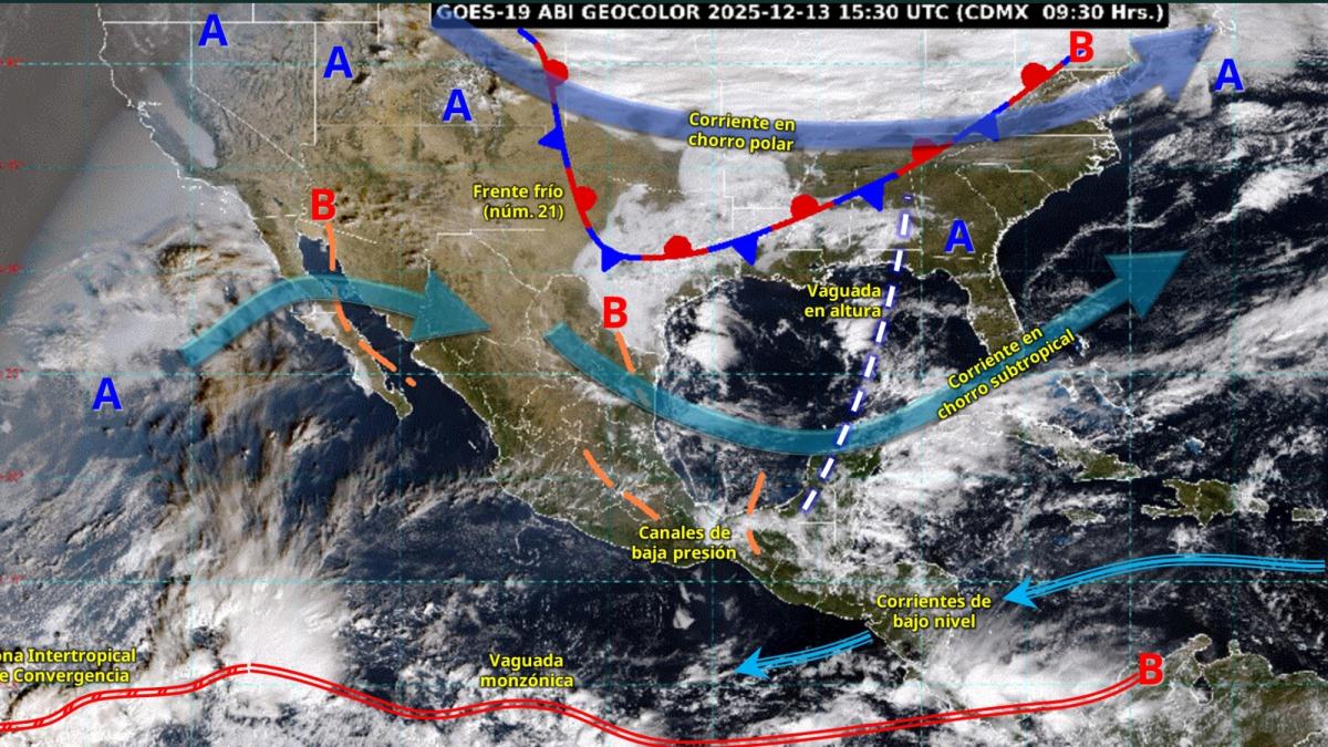 Frente frío 21 provocará lluvias intensas, norte y descenso térmico este domingo 14 de diciembre