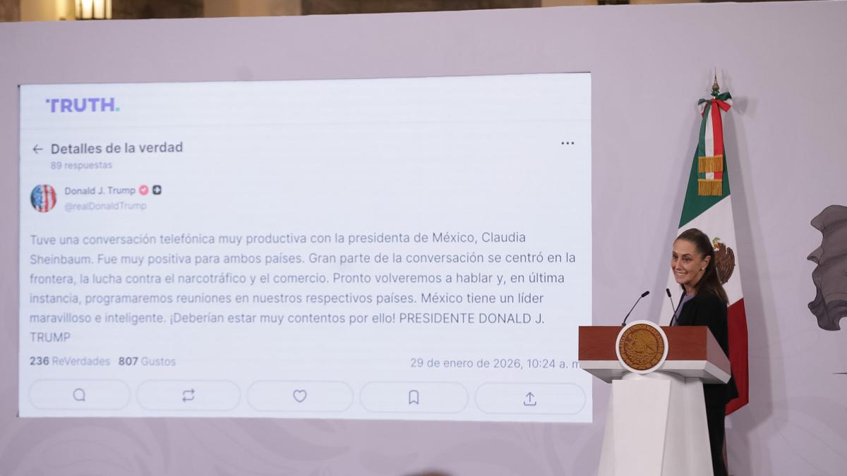 Trump elogia a Sheinbaum tras llamada "muy productiva" sobre la frontera, narco y comercio