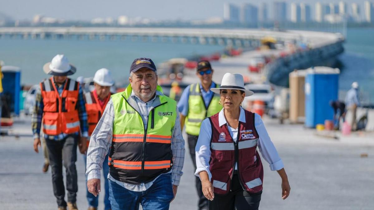 Puente Vehicular Nichupté queda totalmente unido y alcanza 94.2% de avance global: Mara Lezama