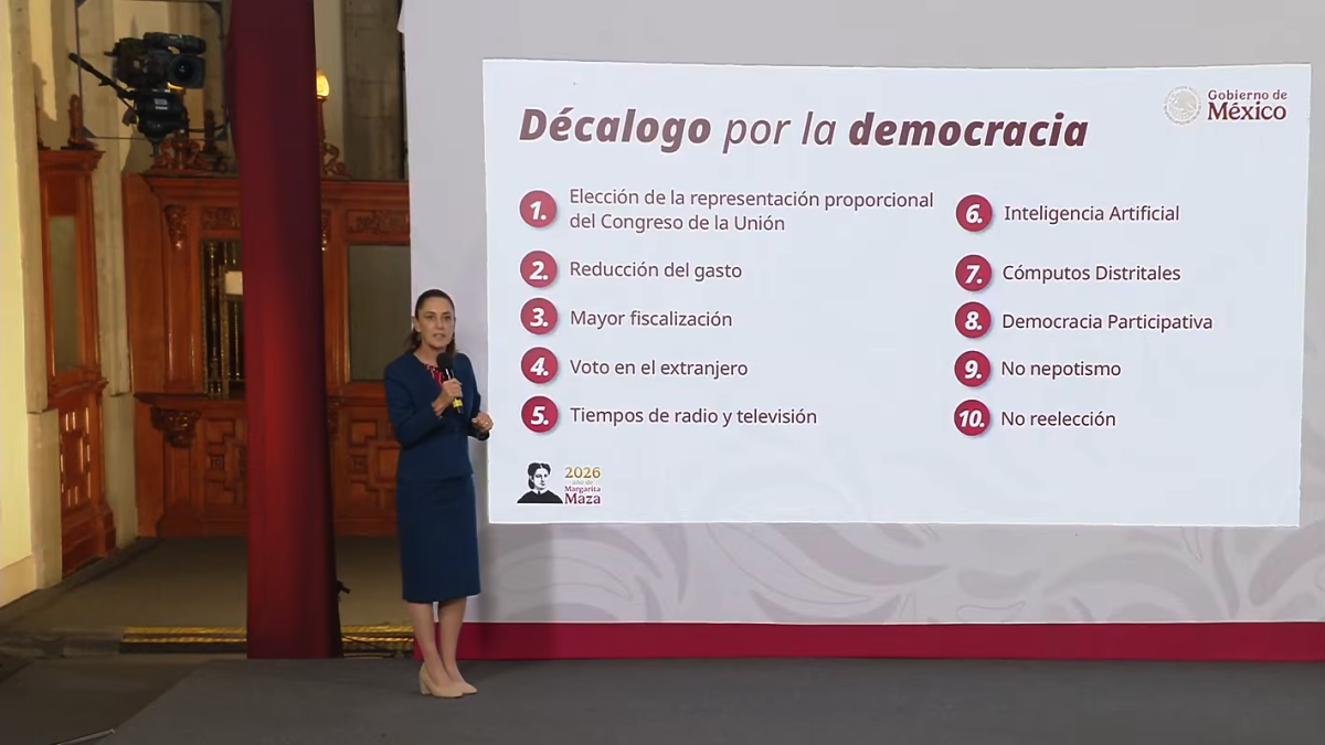 Sheinbaum dice que tiene "plan B" si no aprueban su reforma electoral: Lanza "Decálogo por la Democracia"