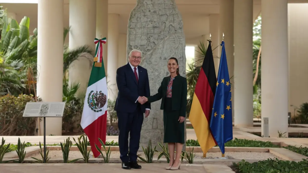 Presidenta Sheinbaum recibe en Cancún al presidente de Alemania, Frank-Walter Steinmeier