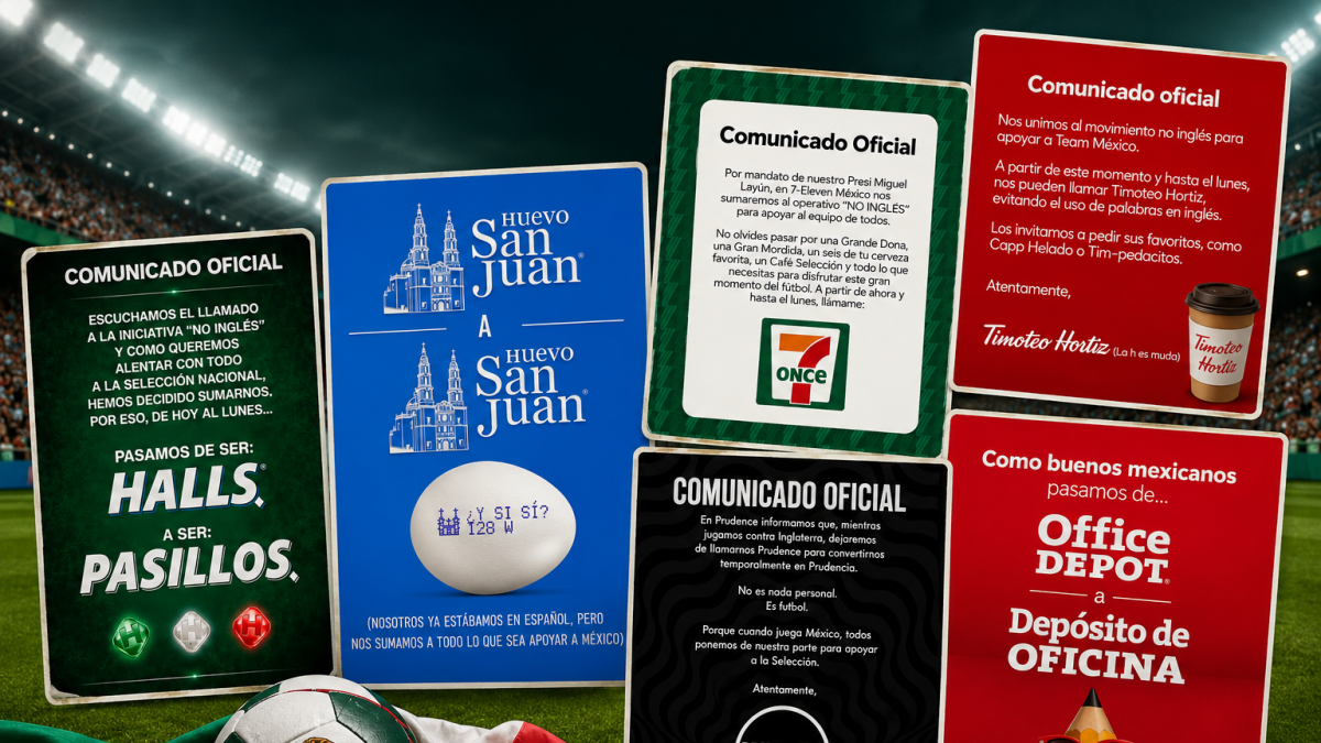 Marcas se suman al trend “No inglés” para apoyar a México antes del partido contra Inglaterra