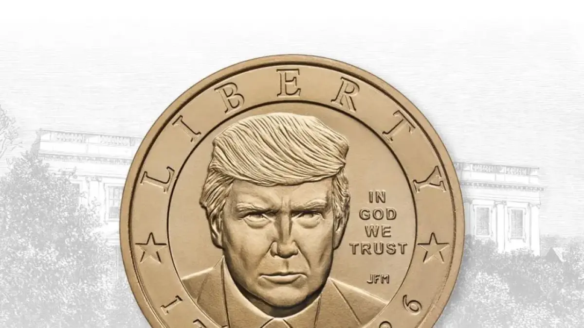 Departamento del Tesoro estadounidense emite moneda de 1 dólar con la cara de Trump