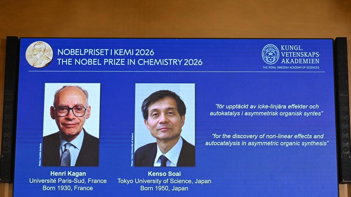 Henri Kagan y Kenso Soai ganan el Premio Nobel de Química 2026 por su trabajo sobre la homoquiralidad
