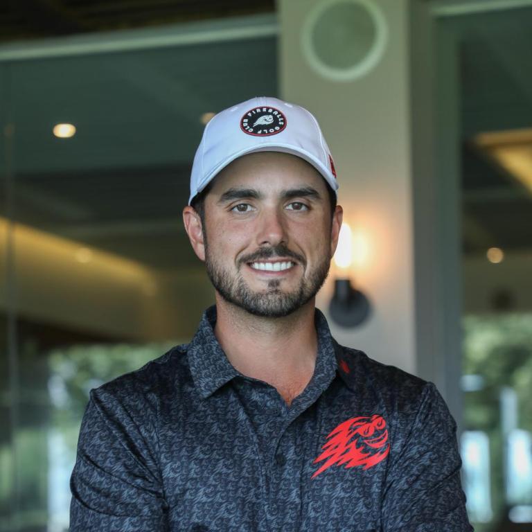 Abraham Ancer, durante la conferencia de prensa del LIV Golf Mexico CIty. 2025 . FOTO EE: Hugo Salazar / EL ECONOMISTA
