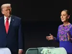 El presidente de Estados Unidos, Donald Trump, y la presidenta de México, Claudia Sheinbaum, se encontraron durante el sorteo de la Copa Mundial de la FIFA 2026 que se realizó en el entonces Kennedy Center de Washington D. C., el 5 de diciembre de 2024.