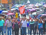Los alrededores de la plaza central del Zócalo, donde estará el 'fan fest', se encuentra bloqueado, según Sheinbaum para "no caer en provocaciones" de reprimir las movilizaciones con la policía.