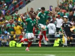 Soccer Football - FIFA World Cup 2026 - Group A - Mexico v South Africa - Estadio Azteca, Mexico City, Mexico - June 11, 2026 Mexico's Julian Quinones celebrates scoring their first goal with Israel Reyes REUTERS/Hannah Mckay
