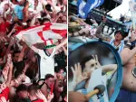 Fanáticos de Inglaterra y Argentina en el Mundial de Futbol 2026.