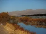 The banks of the Rio Grande/Bravo River on the border of El Paso, Texas, United States with Ciudad Juarez, Chihuahua, Mexico, on January 20, 2025. Minutes after his inauguration, US President Donald Trump said that he will issue a raft of executive orders aimed at reshaping citizenship and immigration issues stating that he will declare "a national emergency at our southern border" and that "all illegal entry will immediately be halted". (Photo by HERIKA MARTINEZ / AFP)