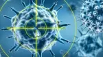 Representación de un virus señalado como objetivo.