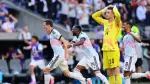 Soccer Football - FIFA World Cup 2026 - Round of 16 - United States v Belgium - Seattle Stadium, Seattle, Washington, U.S. - July 6, 2026 Belgium's Hans Vanaken celebrates scoring their third goal with Dodi Lukebakio and Youri Tielemans as Matt Freese of the U.S. looks dejected IMAGN IMAGES via Reuters/Blake Dahlin     TPX IMAGES OF THE DAY