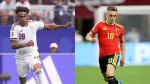 El delantero español Lamine Yamal con el número 19, y el delantero belga Leandro Trossard con el número 10.