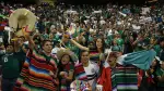 Fans of Mexico cheer for their team during an international friendly soccer match between Mexico and Scotland at Azteca Stadium in Mexico City, Saturday, June 2, 2018. (AP Photo/Eduardo Verdugo)