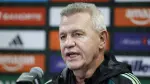 Mexico's head coach Javier Aguirre speaks during a press conference at Soldier Field in Chicago, on March 30, 2026. Mexico is preparing for tomorrow's international friendly match against Belgium, in advance of the 2026 World Cup. (Photo by KAMIL KRZACZYNSKI / AFP)
