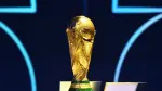 The FIFA World Cup Trophy is displayed on a podium during the draw for the 2026 FIFA Football World Cup taking place in the US, Canada and Mexico, at the Kennedy Center, in Washington, DC, on December 5, 2025. (Photo by Mandel NGAN / POOL / AFP)
