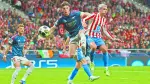 Soccer Football - UEFA Champions League - Semi Final - First Leg - Atletico Madrid v Arsenal - Riyadh Air Metropolitano, Madrid, Spain - April 29, 2026Arsenal's Declan Rice in action with Atletico Madrid's Antoine Griezmann REUTERS/Violeta Santos Moura