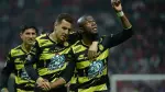 Pachuca's Ecuadorian forward #10 Enner Valencia celebrates scoring his team's first goal during the Mexican League Clausura Tournament quarterfinal first leg football match between Toluca and Pachuca at the Nemesio Diaz stadium in Toluca, Mexico, on May 3, 2026. (Photo by Mario Vazquez / AFP)