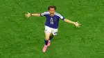 Koki Ogawa, de Japón, celebra que su equipo remontó el marcador adverso ante Países Bajos en el Mundial 2026.