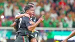 Mexico's midfielder #07 Luis Romo celebrates with teammate midfielder #06 Erik Lira scoring his team's first goal during the 2026 World Cup Group A football match between Mexico and South Korea at the Guadalajara Stadium in Zapopan on June 18, 2026.  (Photo by Ulises RUIZ / AFP)