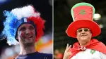 Aficionados de futbol de Francia y Marruecos en el Mundial de Futbol 2026.