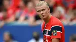 Norway's forward #09 Erling Braut Haaland reacts after his team missed a chance to score during the 2026 World Cup football tournament quarter-final match between Norway and England at Miami Stadium in Miami on July 11, 2026.  (Photo by ROBERTO SCHMIDT / AFP)