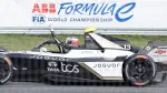 Jaguar TCS Racing's Portuguese driver Antonio Felix Da Costa celebrates finishing first the 2026 FIA Formula E World Championship Madrid E-Prix at the Jarama circuit in San Sebastian de los Reyes, near Madrid on March 21, 2026. Formula E, officially the FIA Formula E World Championship, is a class of auto racing, using only electric-powered cars. (Photo by Oscar DEL POZO / AFP)