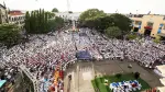 This handout picture released by the Nicaraguan official news outlet El 19 Digital shows an aerial view of Nicaragua's National Assembly members gathered with police officers, students, and farmers during a session to approve constitutional reforms outside the Leon Cathedral in Leon, Nicaragua on September 1, 2026. Nicaraguan lawmakers approved a constitutional reform on September 1, 2026, restricting opposition participation in elections, parliamentary leader Gustavo Porras announced. (Photo by Handout / El 19 DIGITAL / AFP) / RESTRICTED TO EDITORIAL USE - MANDATORY CREDIT "AFP PHOTO / EL 19 DIGITAL" -  HANDOUT - NO MARKETING NO ADVERTISING CAMPAIGNS - DISTRIBUTED AS A SERVICE TO CLIENTS - AFP CANNOT INDEPENDENTLY VERIFY THE AUTHENTICITY OR LOCATION, DATE, AND CONTENT OF THESE IMAGES. /
