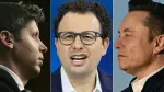 (De izquierda a derecha) Sam Altman, Dario Amodei y Elon Musk.