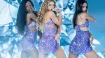 Shakira durante uno de sus conciertos en Madrid.